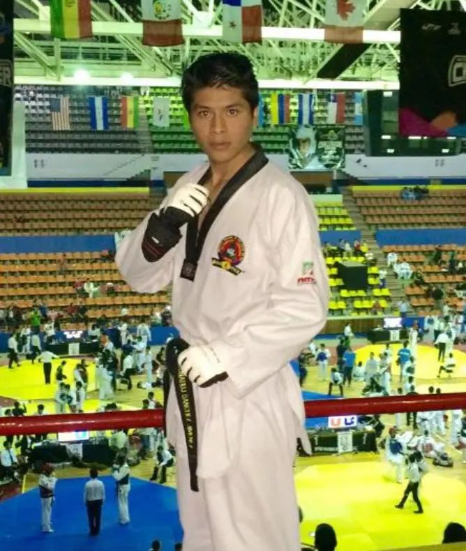 Momento de entrenamiento de Taekwondo