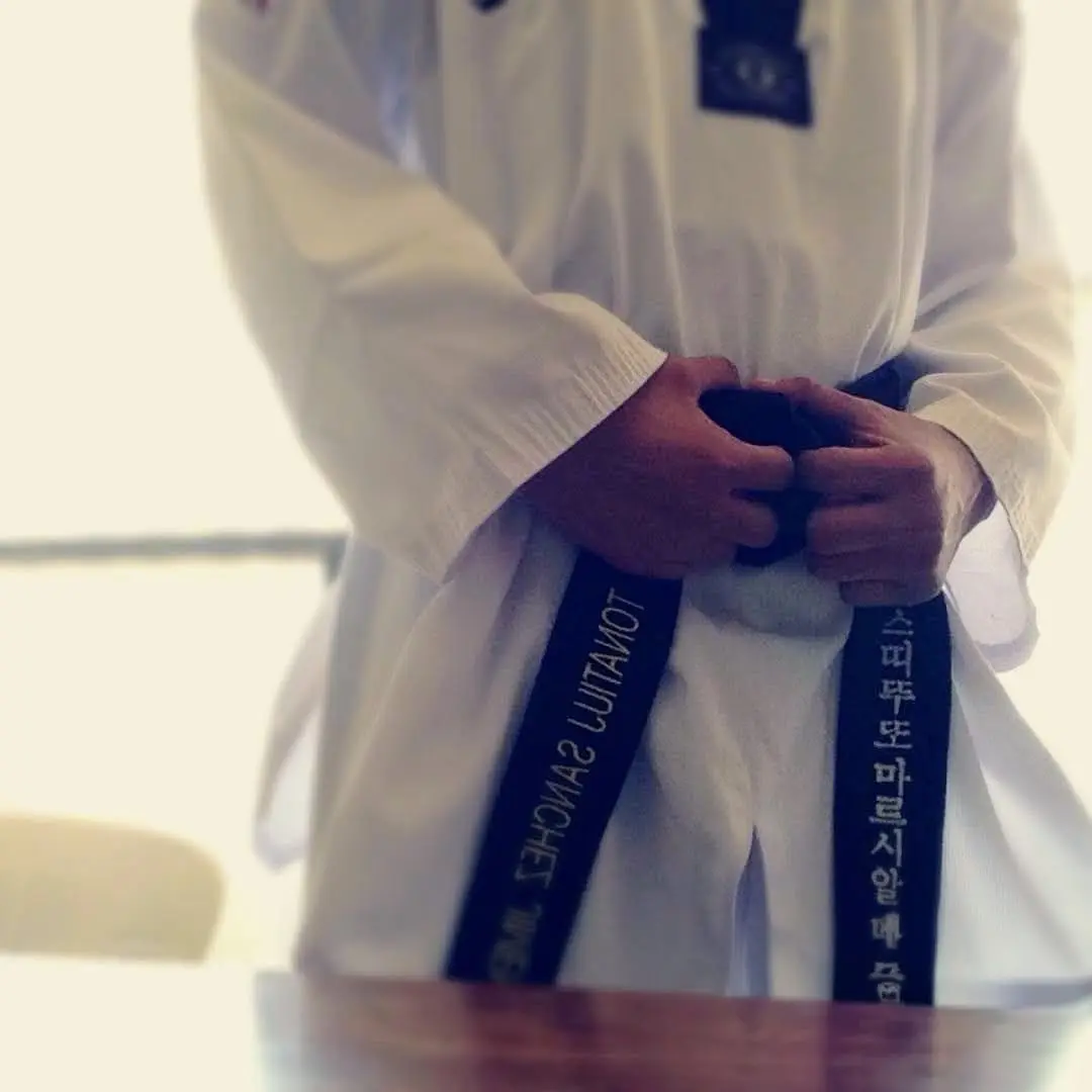 Momento de entrenamiento de Taekwondo